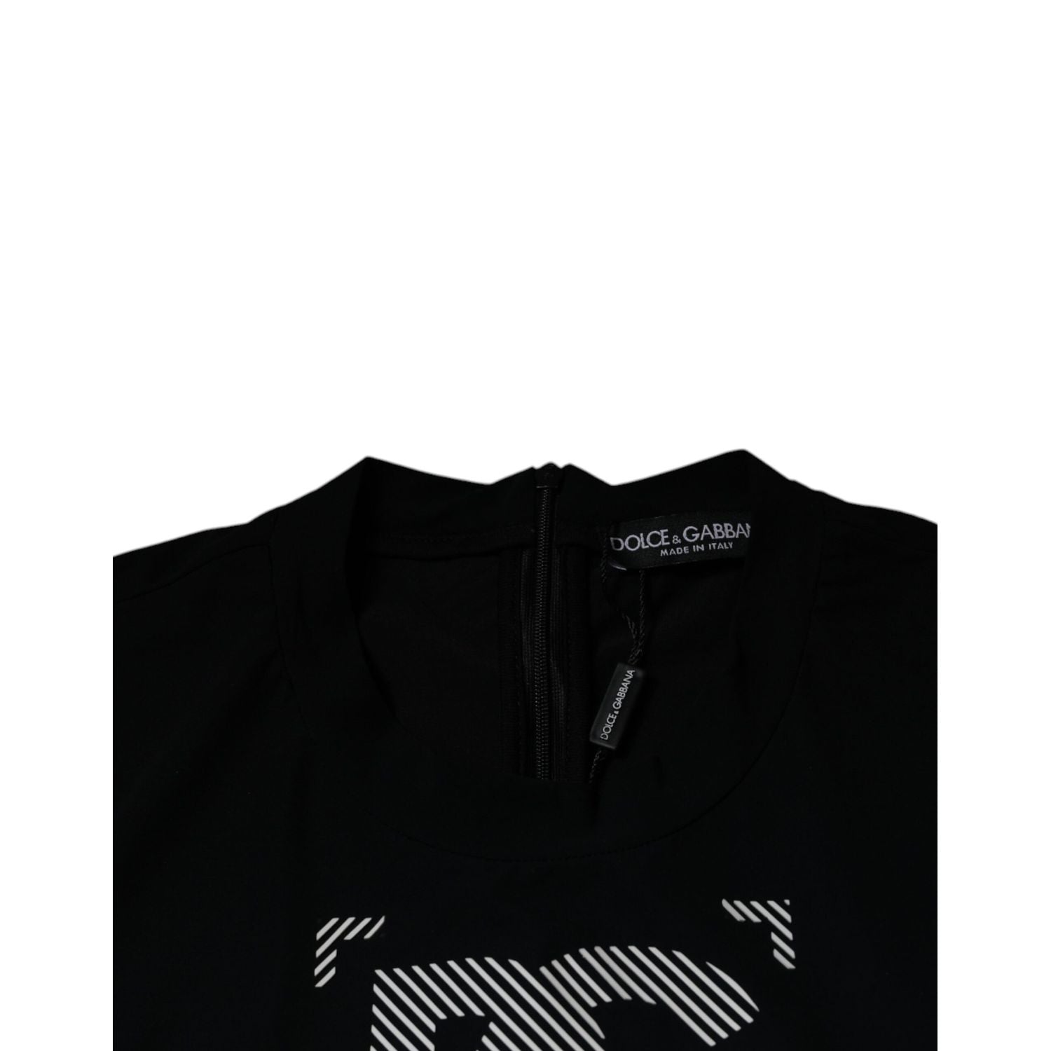 Dolce & Gabbana Black Graphic Print Nylon Crew Neck T-shirt