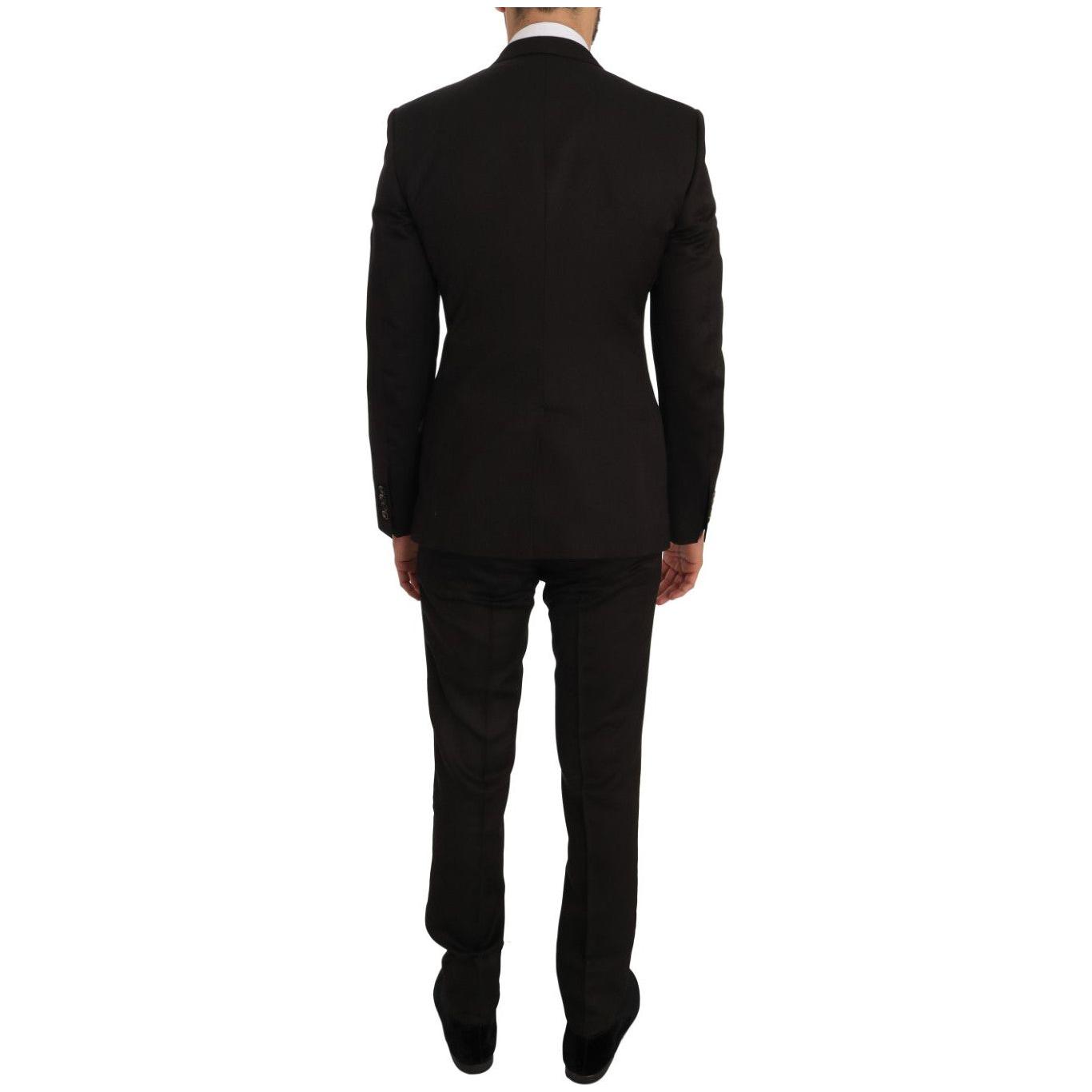 Dolce & Gabbana Elegant Brown Jacquard Martini Suit Suit Dolce & Gabbana