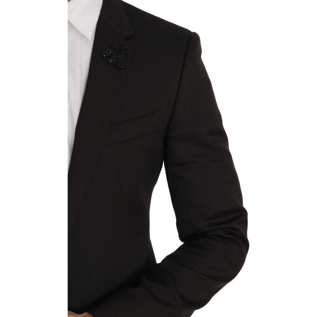 Dolce & Gabbana Elegant Brown Jacquard Martini Suit Suit Dolce & Gabbana