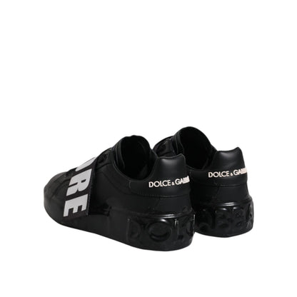 Dolce & Gabbana Black D&G AMORE Low Top Sneakers Shoes