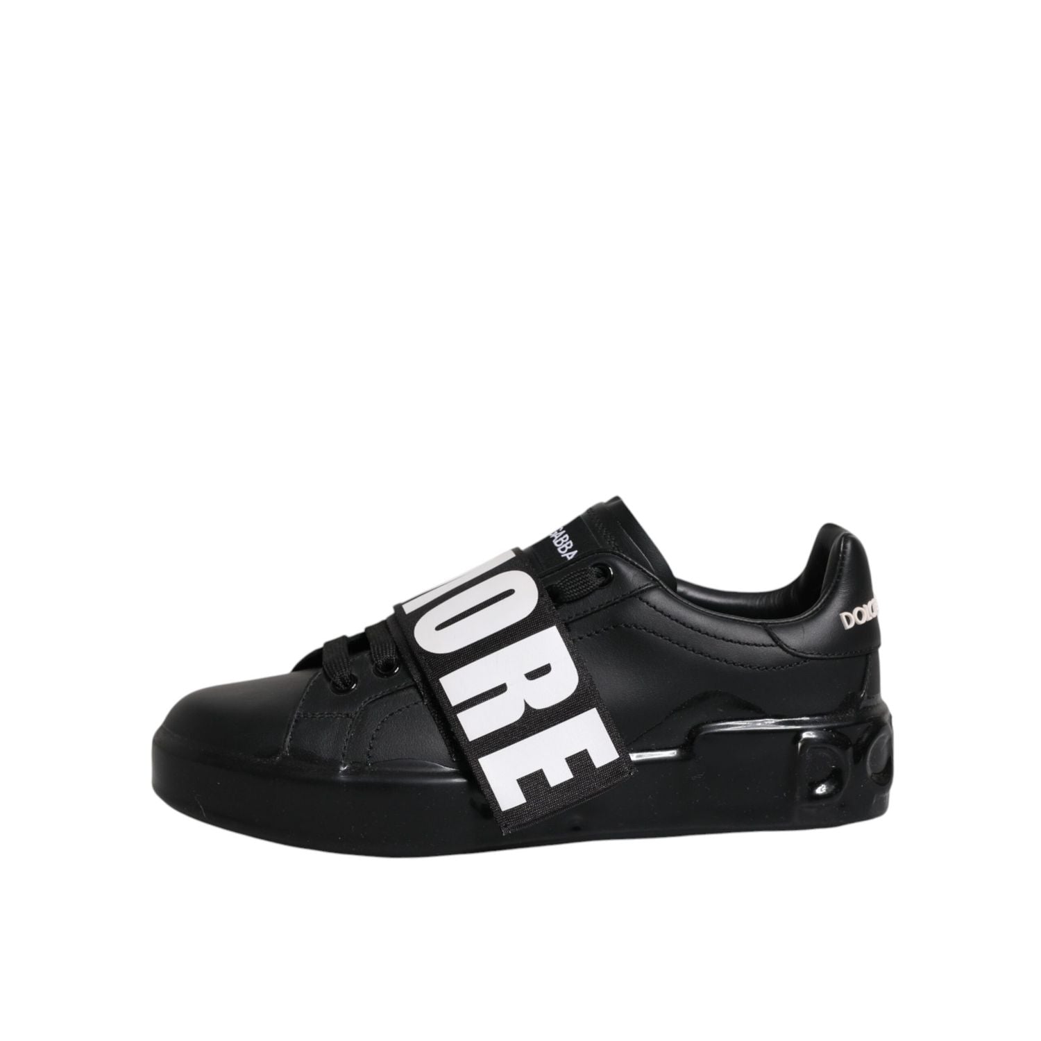 Dolce & Gabbana Black D&G AMORE Low Top Sneakers Shoes