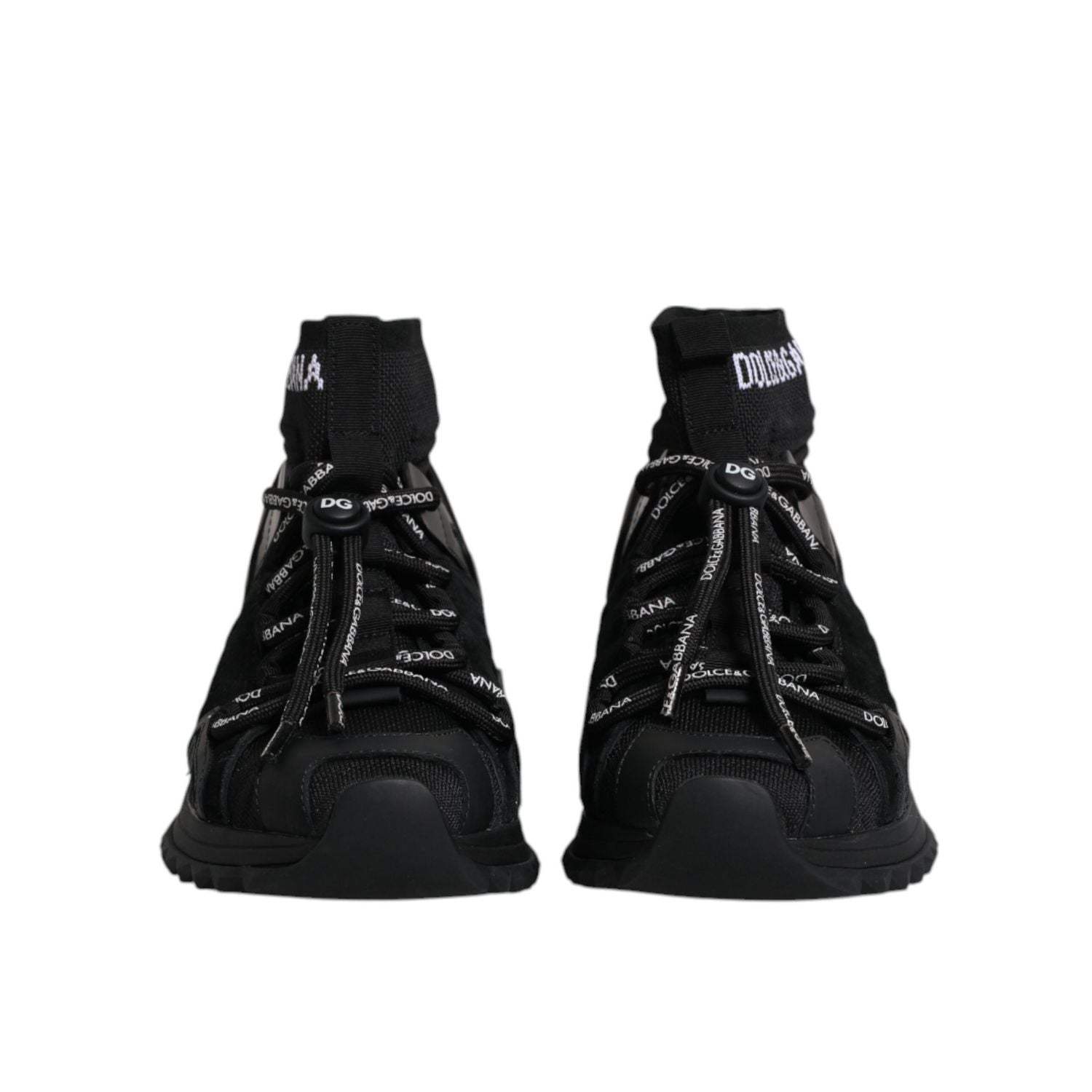 Dolce & Gabbana Black Sorrento Socks Logo Sneakers Shoes