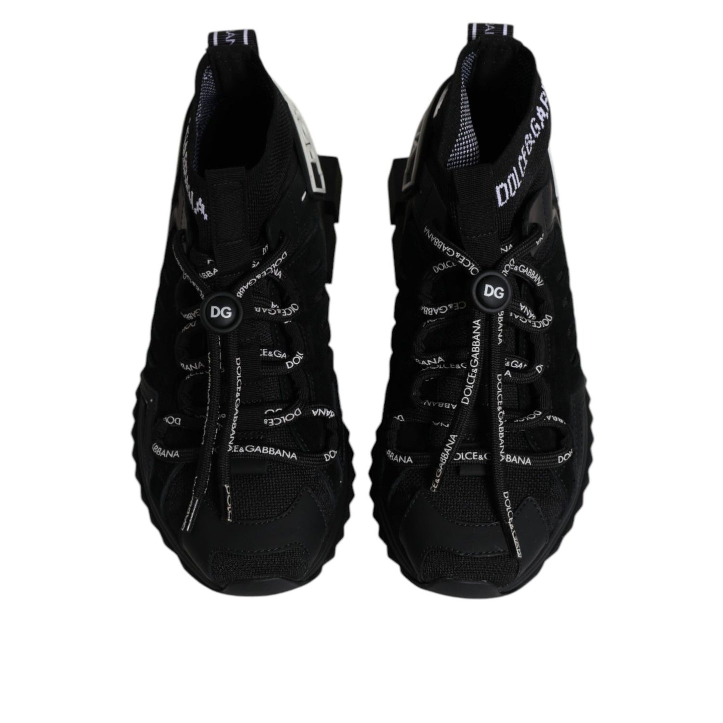 Dolce & Gabbana Black Sorrento Socks Logo Sneakers Shoes