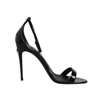 Dolce & Gabbana Black KEIRA Heels Ankle Strap Sandals Shoes