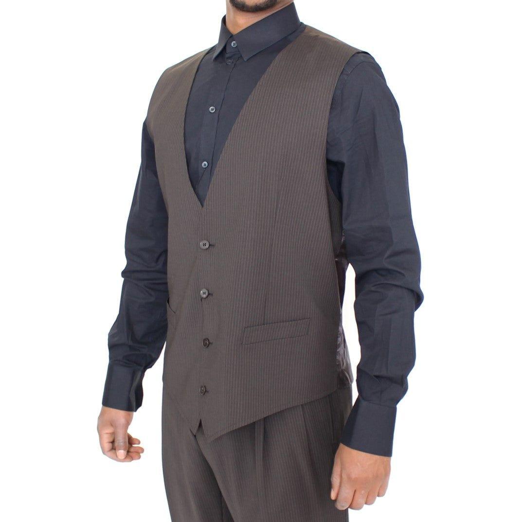 سترة أنيقة من الصوف مخططة باللون البني من دولتشي آند غابانا