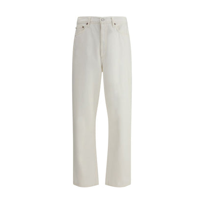Agolde White Cotton Relaxed Fit Jeans