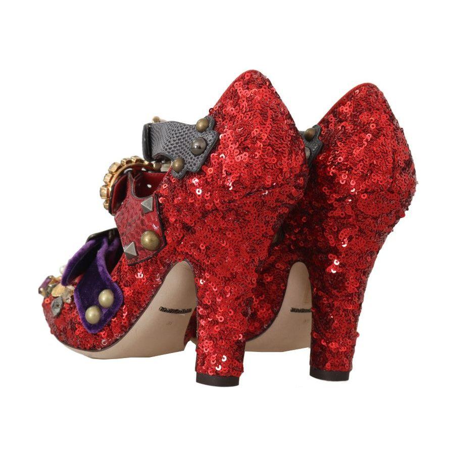 Dolce & Gabbana Red Bellucci Alta Moda Embellished Pumps Dolce & Gabbana