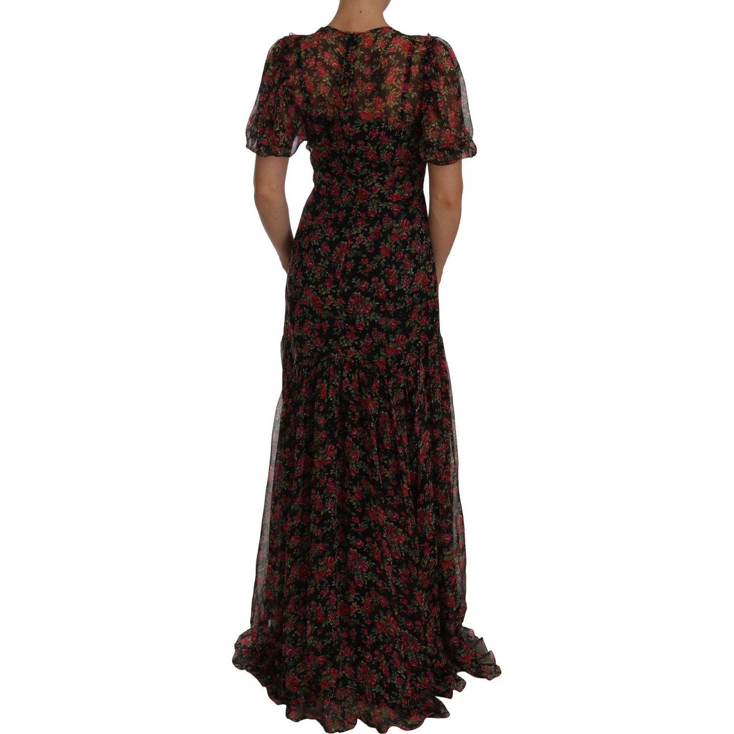 Dolce & Gabbana Elegant Floral A-Line Silk Dress Dolce & Gabbana