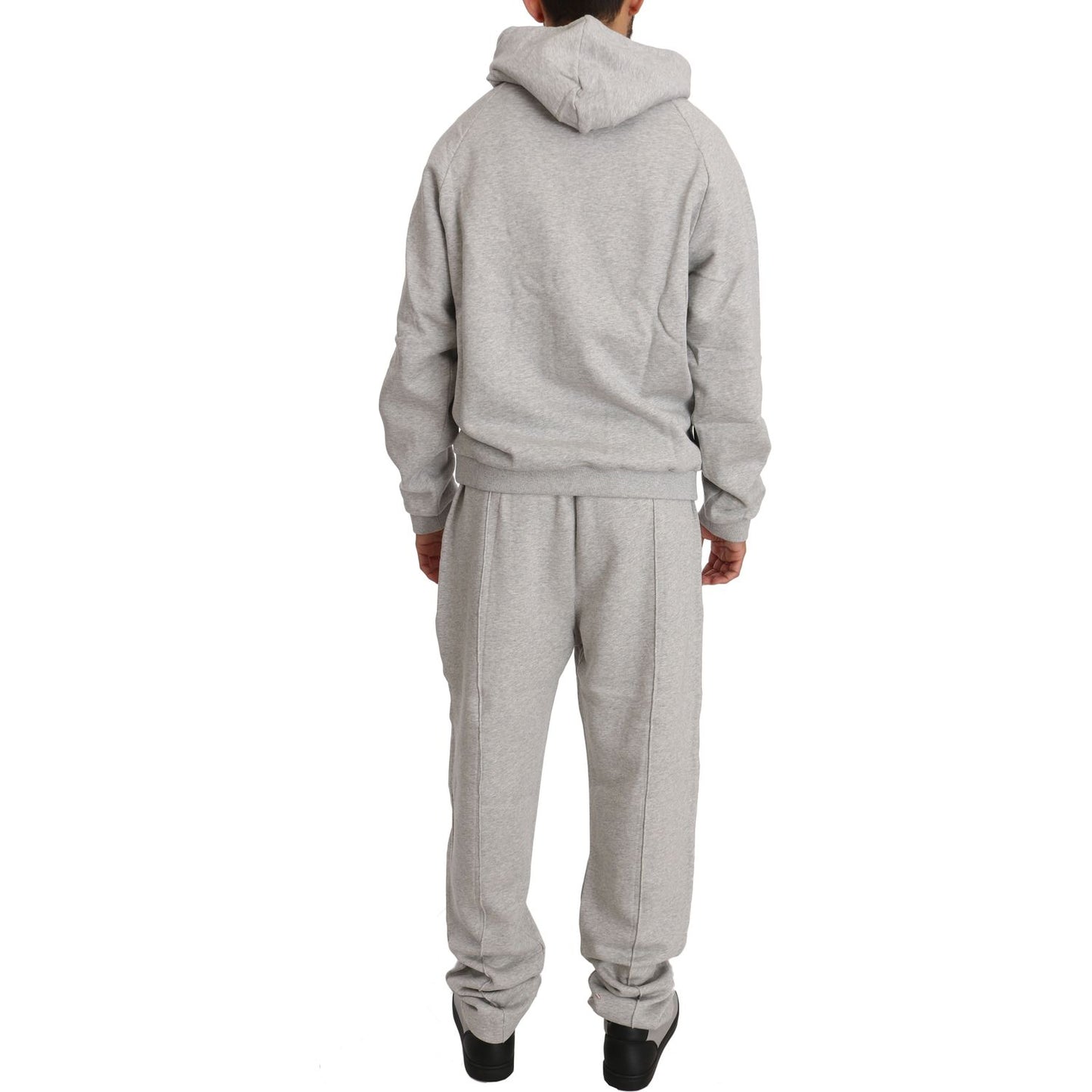 Billionaire Italian Couture Elegant Gray Cotton Sweatsuit Ensemble Billionaire Italian Couture