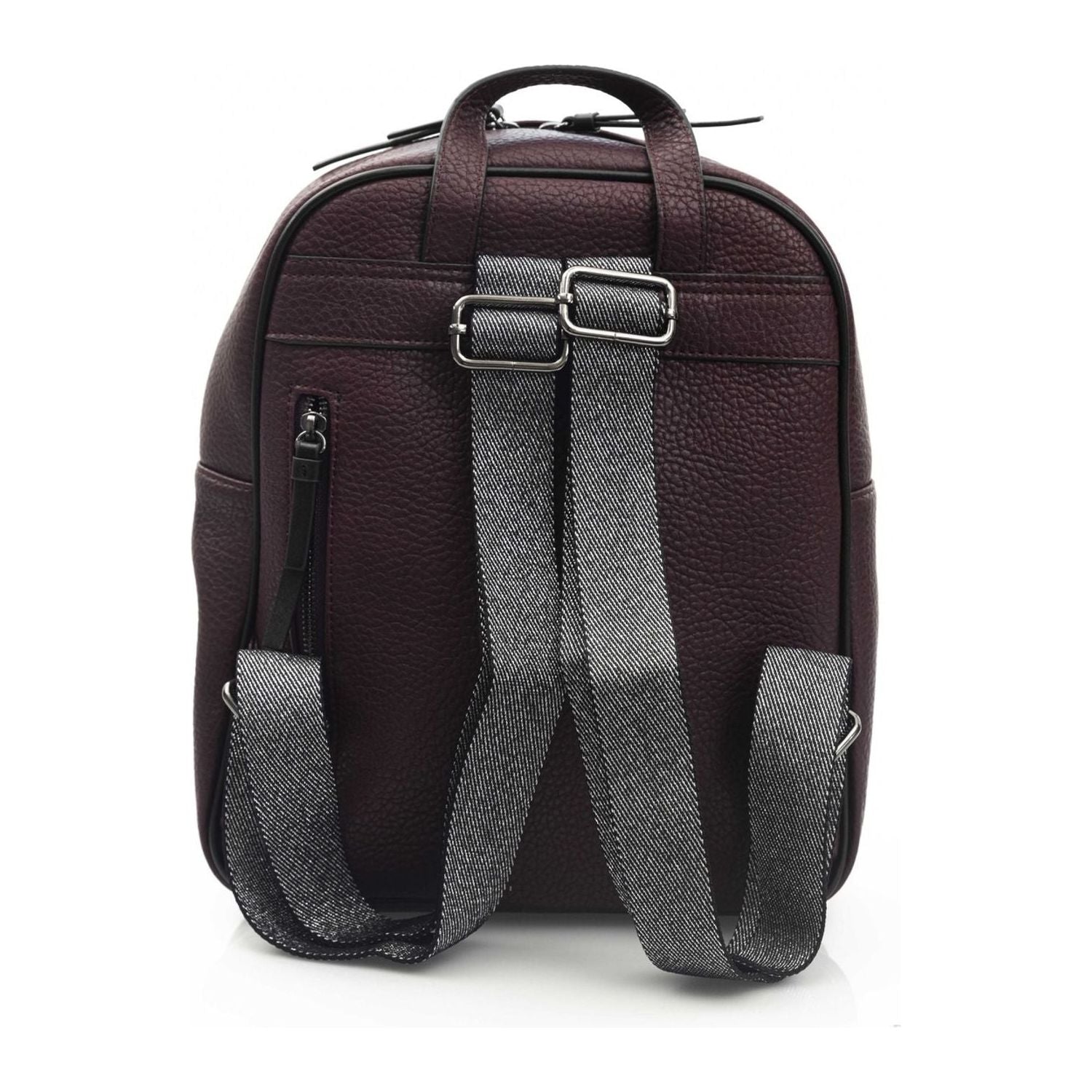 Front view with bag zipped and handles upright.