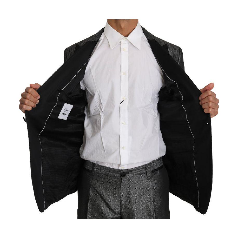 优雅的灰色花纹马提尼西装