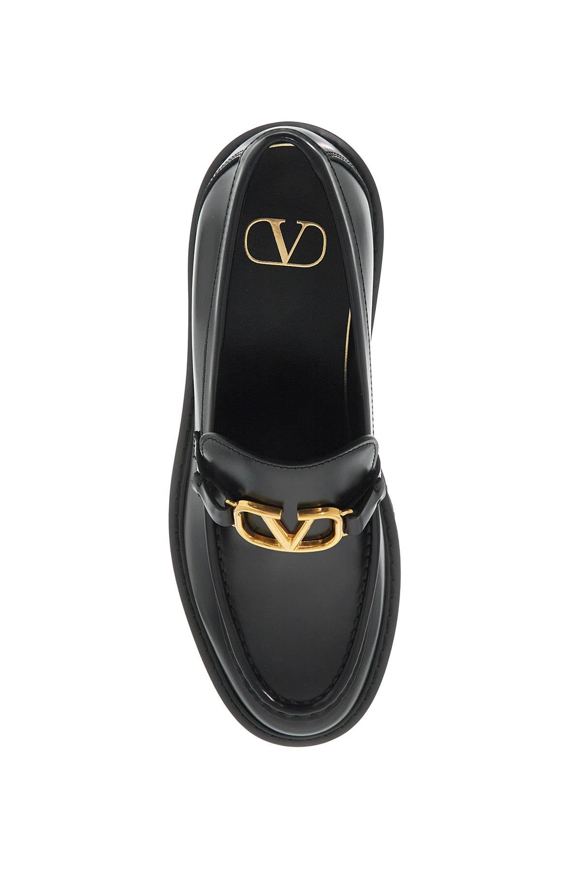 Valentino Garavani glossy leather vlogo loafers