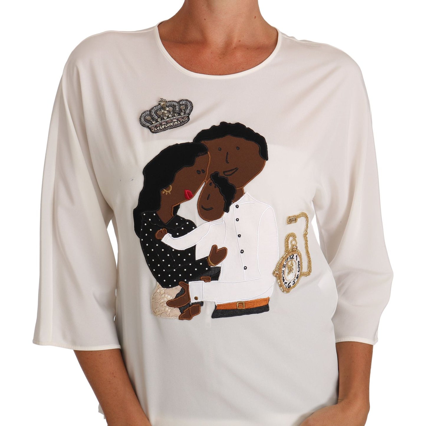 Dolce & Gabbana Elegant Silk Blend Crewneck Blouse Dolce & Gabbana