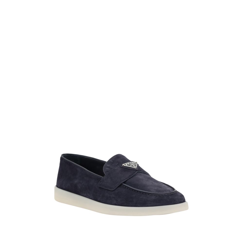 Prada Blue Rubber Slip-On Loafers