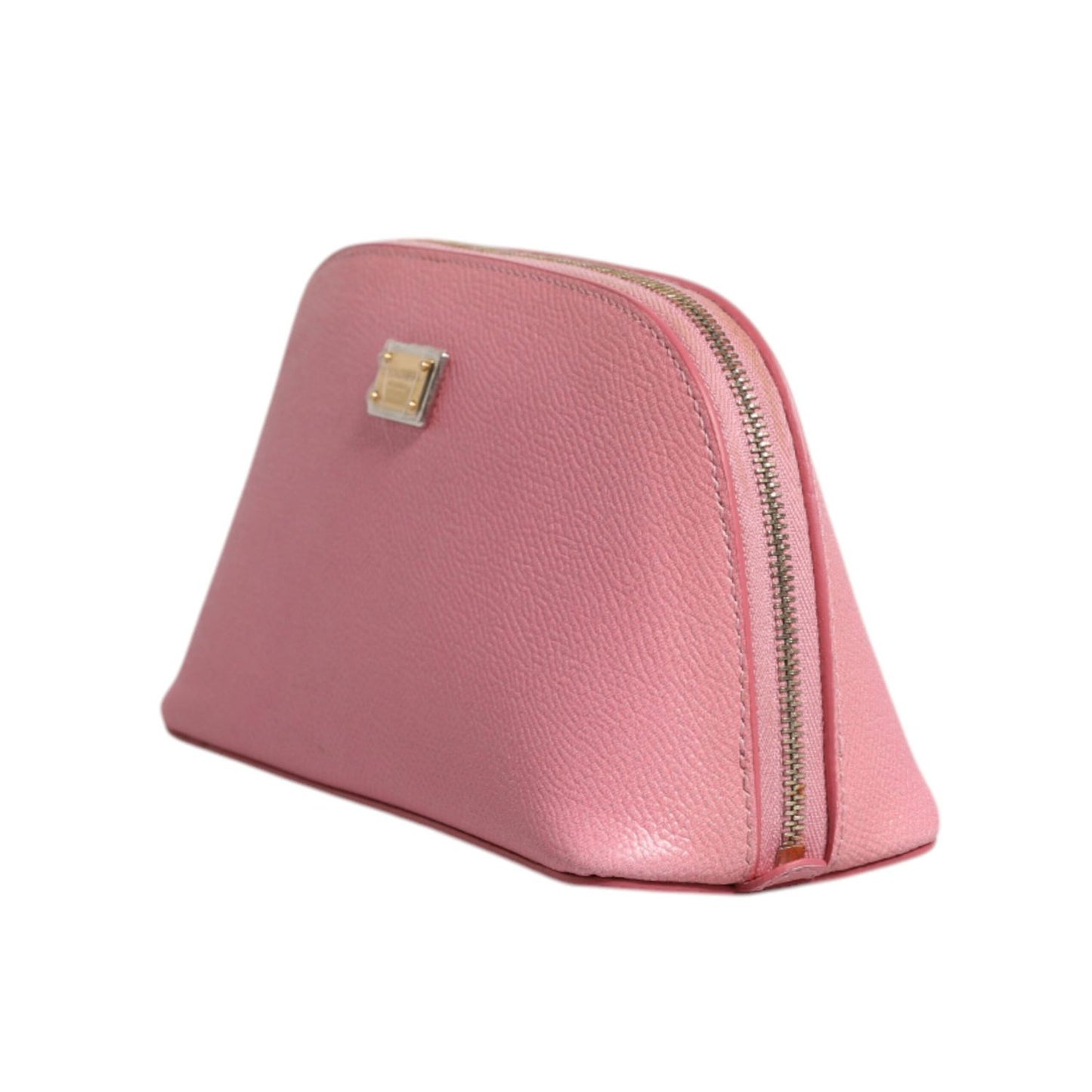 Dolce & Gabbana Pink Leather DG Logo Zip Around Hand Purse Pouch Wallet