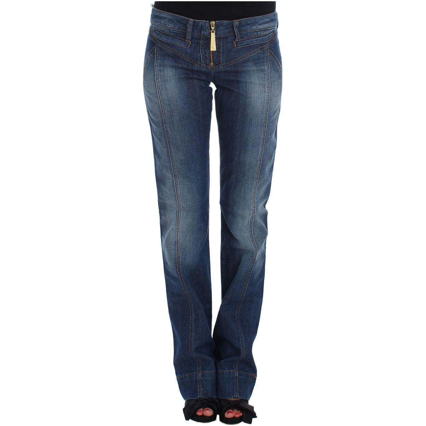 Cavalli Blue Wash Cotton Stretch Boot Cut Jeans