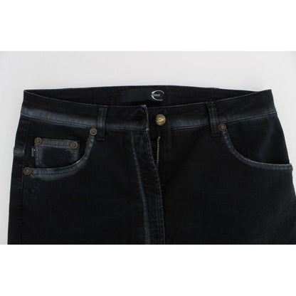 Cavalli Blue Cotton Stretch Baggy Relax Jeans