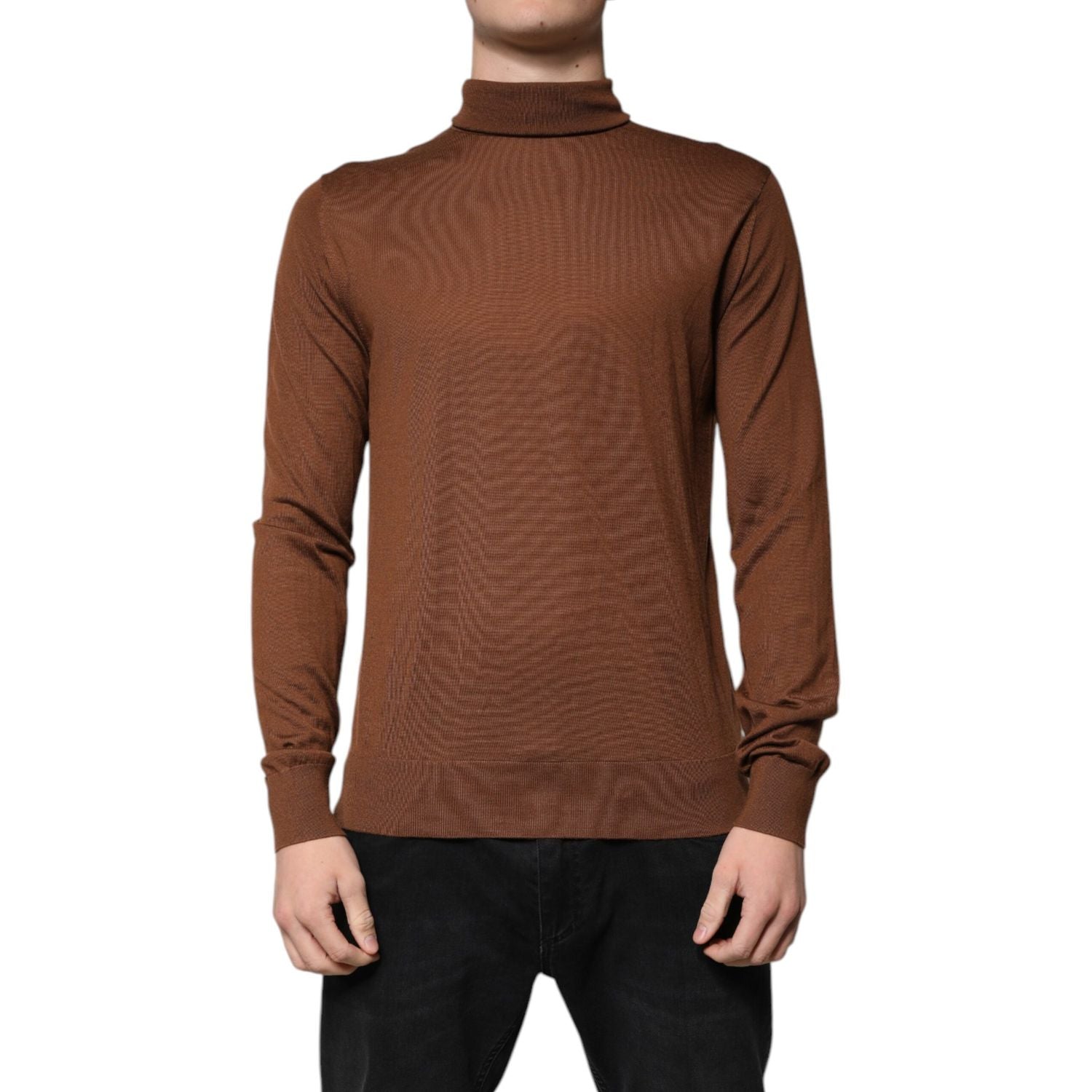 Dolce & Gabbana Brown Cashmere Turtleneck Pullover Sweater