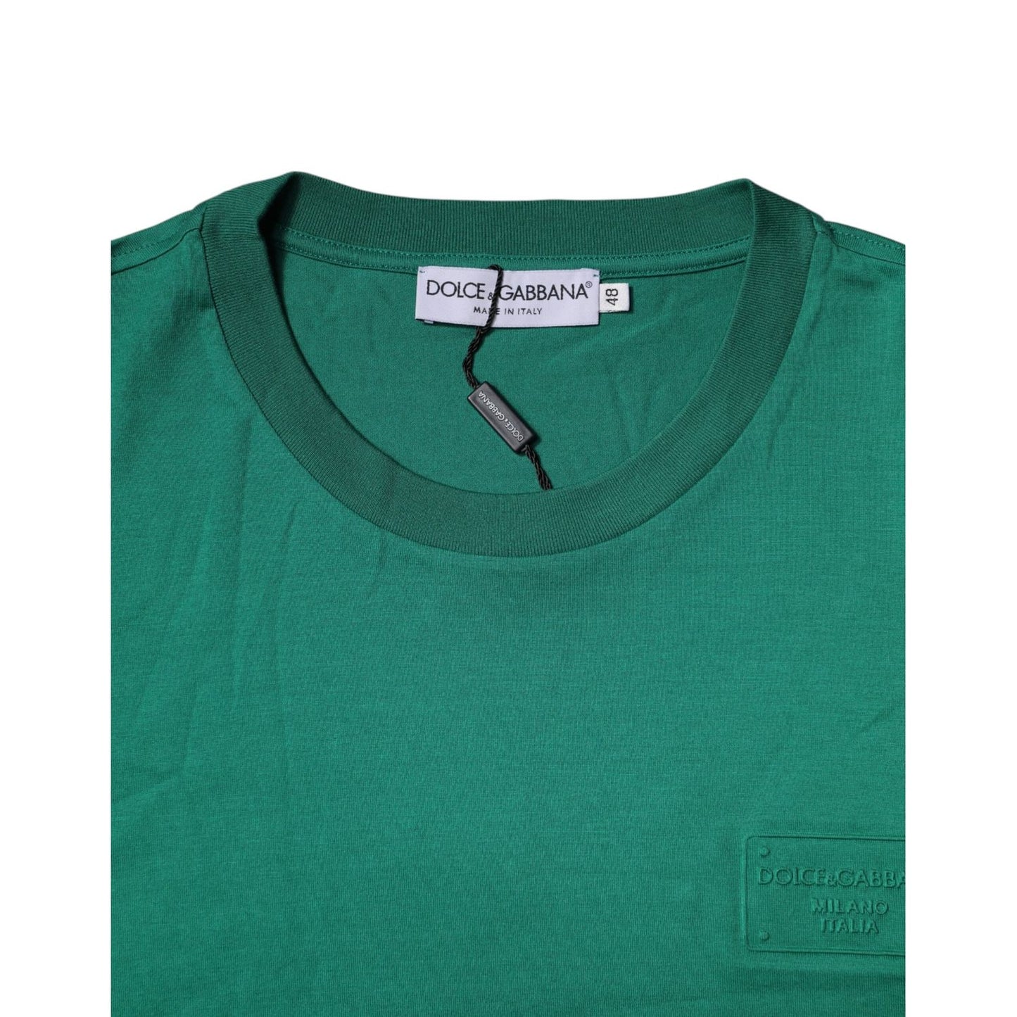 Dolce & Gabbana Green Logo Crew Neck Short Sleeves T-shirt