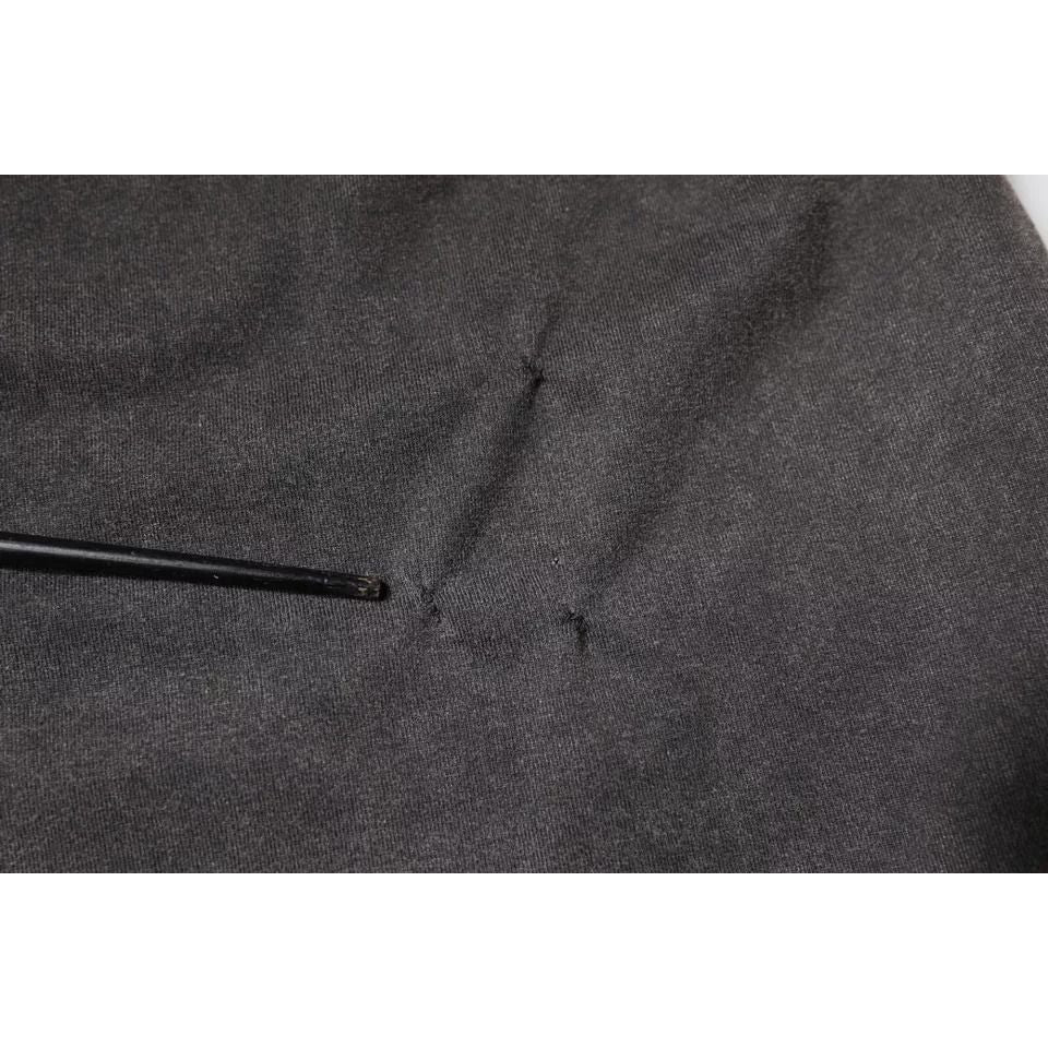 Dolce & Gabbana Gray Leopard Print Cotton Crew Neck T-shirt