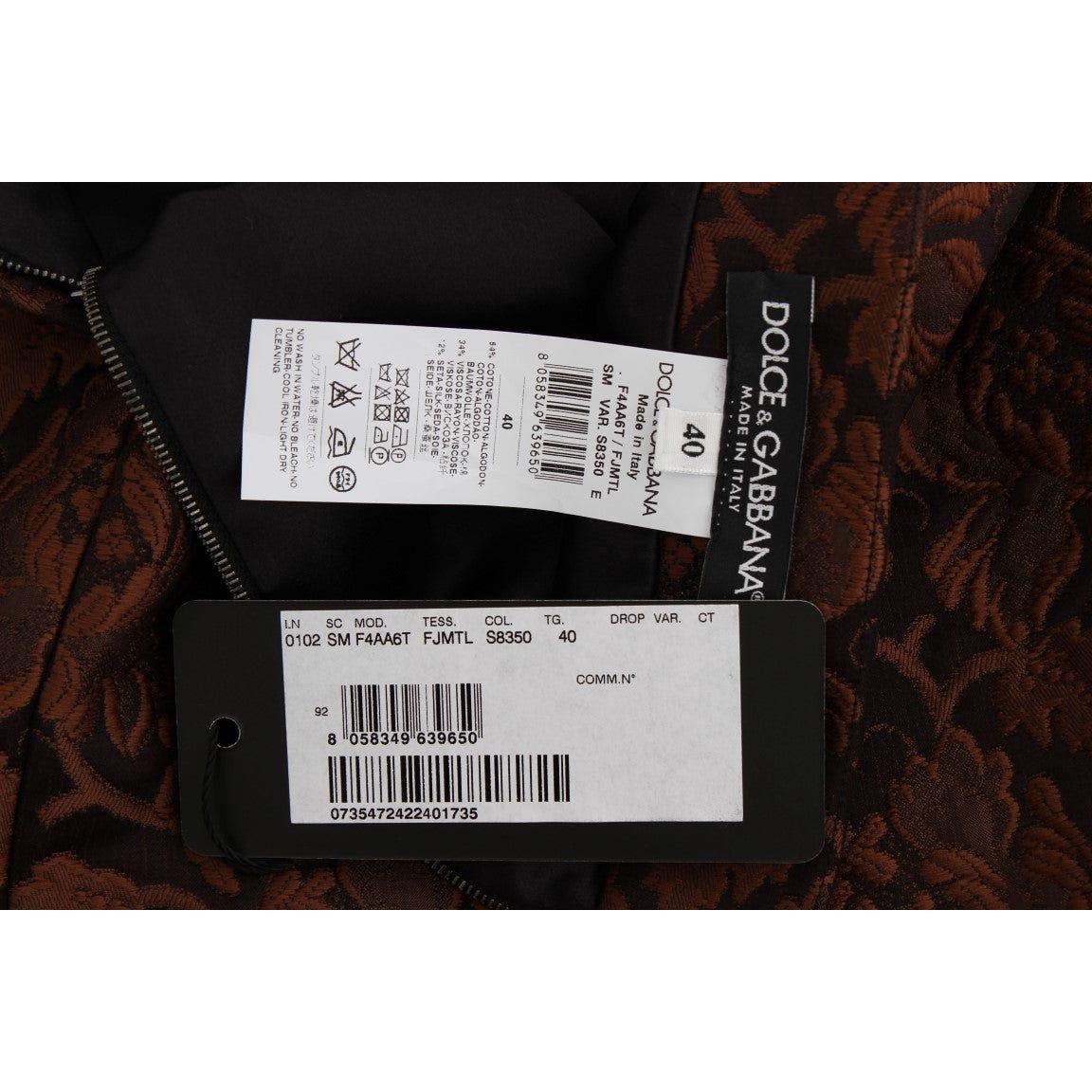 Dolce & Gabbana Brown Floral Brocade Mini Bubble Skirt