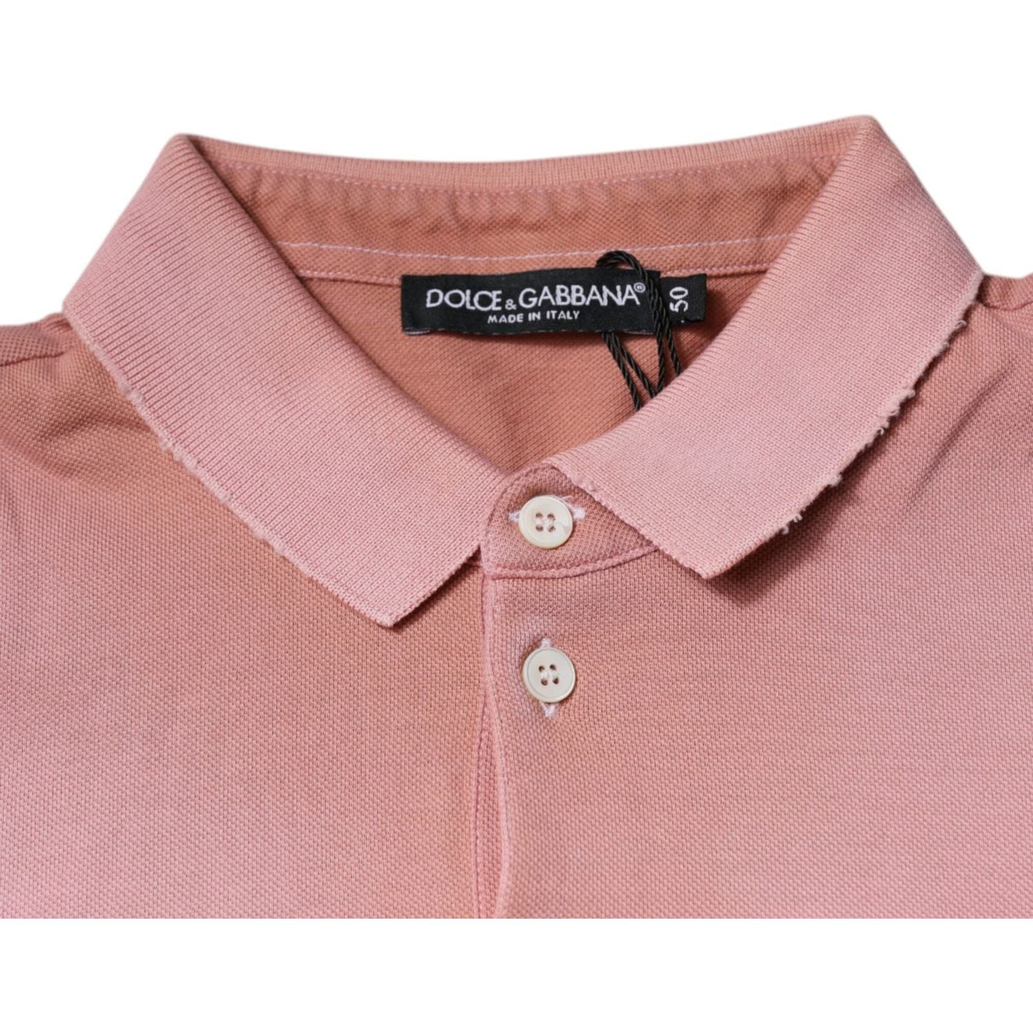 Dolce & Gabbana Pink Crown Collared Short Sleeve Polo T-shirt