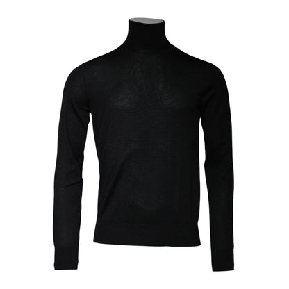Dolce & Gabbana Black Cashmere Turtleneck Pullover Sweater