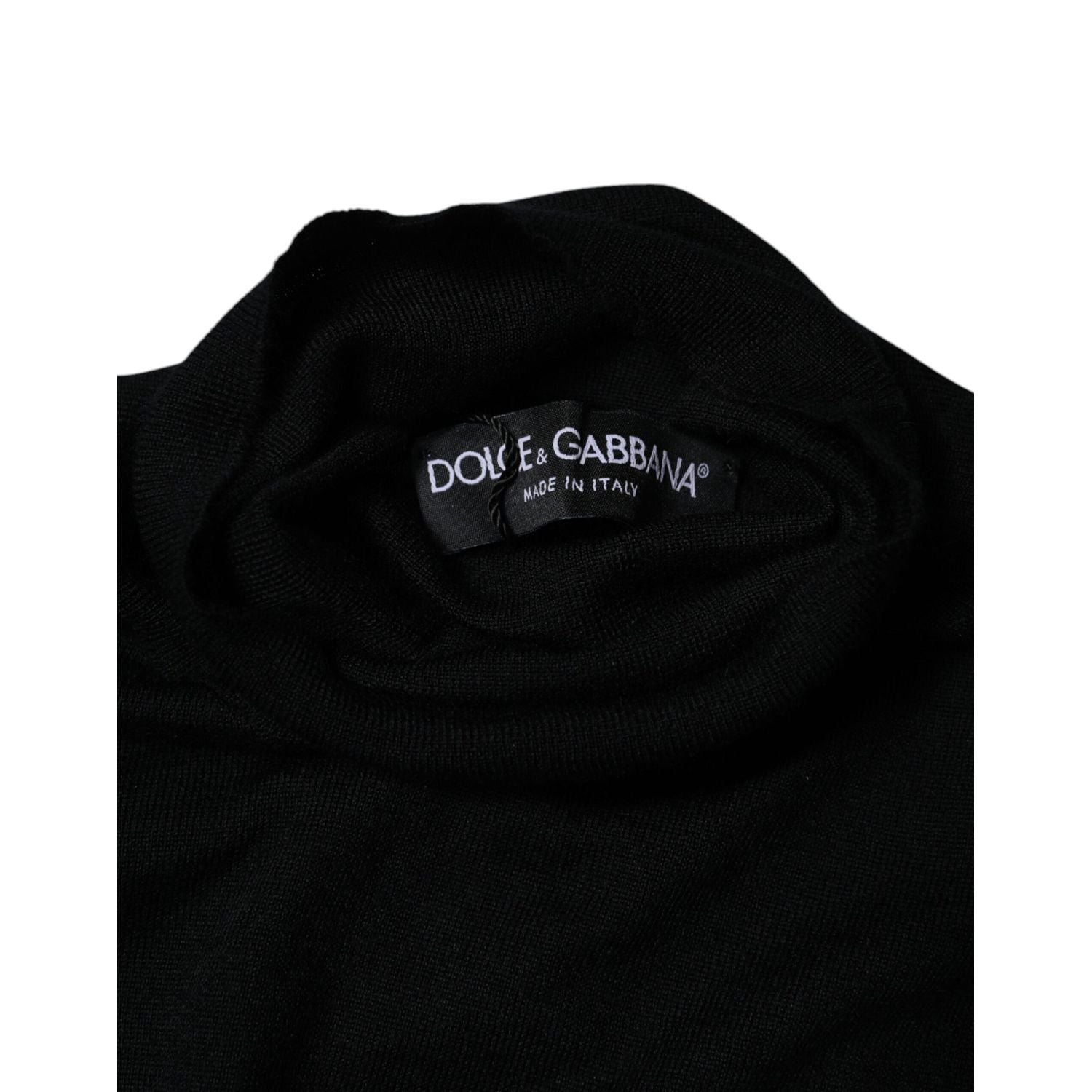 Dolce & Gabbana Black Cashmere Turtleneck Pullover Sweater