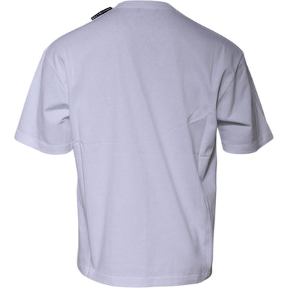 Balenciaga White Logo Cotton Jersey Crew Neck Short Sleeves T-shirt