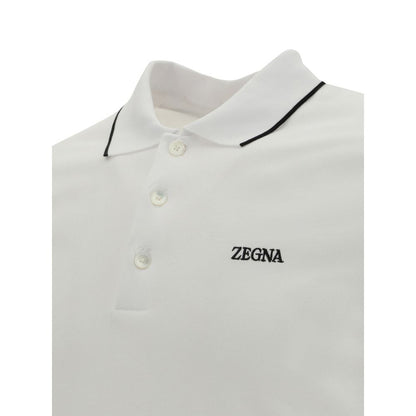 ZEGNA White Elastane Polo Shirt