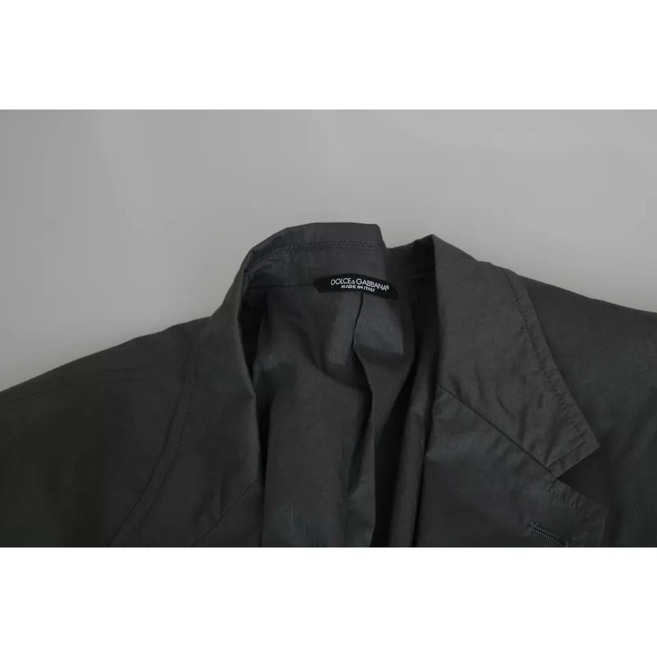 Dolce & Gabbana Gray Cotton Single Breasted Formal Blazer