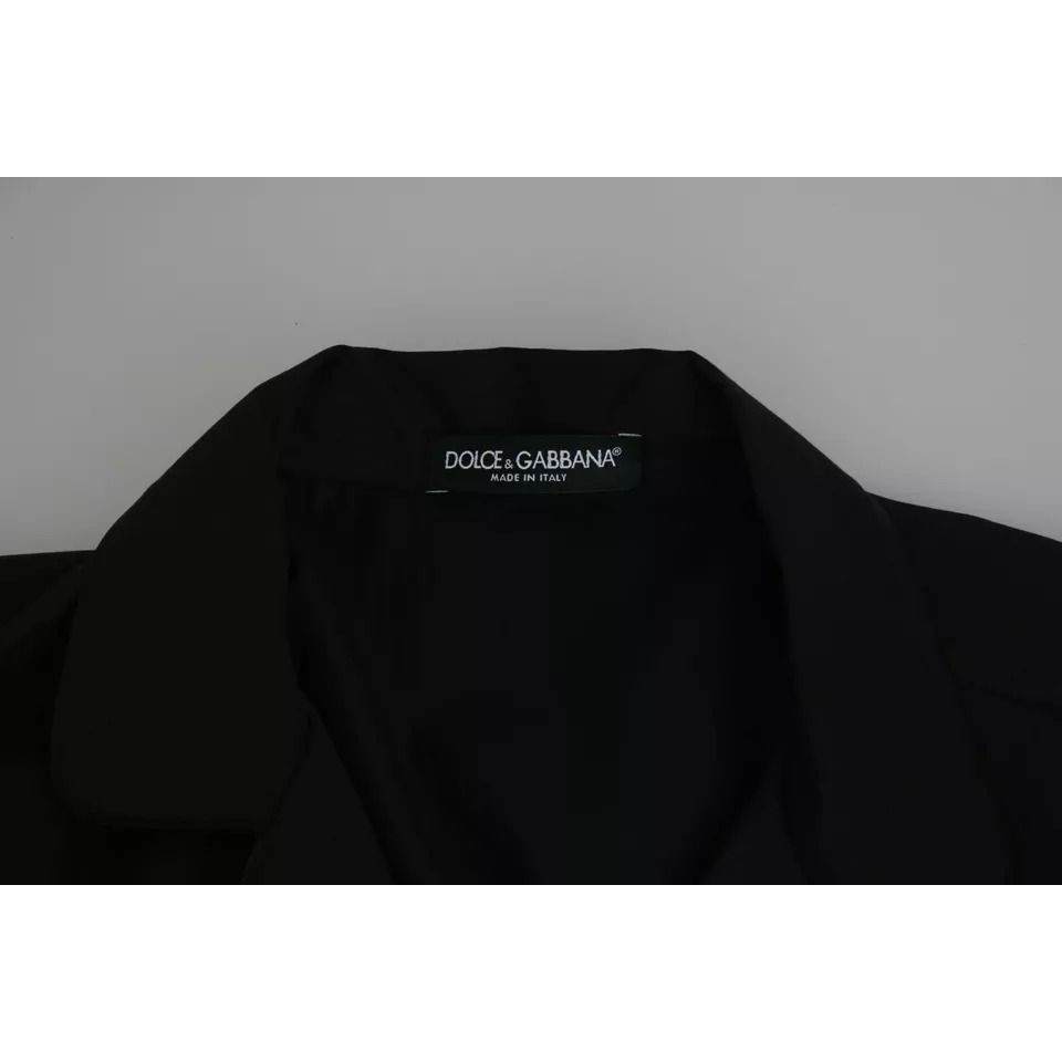 Dolce & Gabbana Blue Cotton Striped Pajama Lounge Shirt