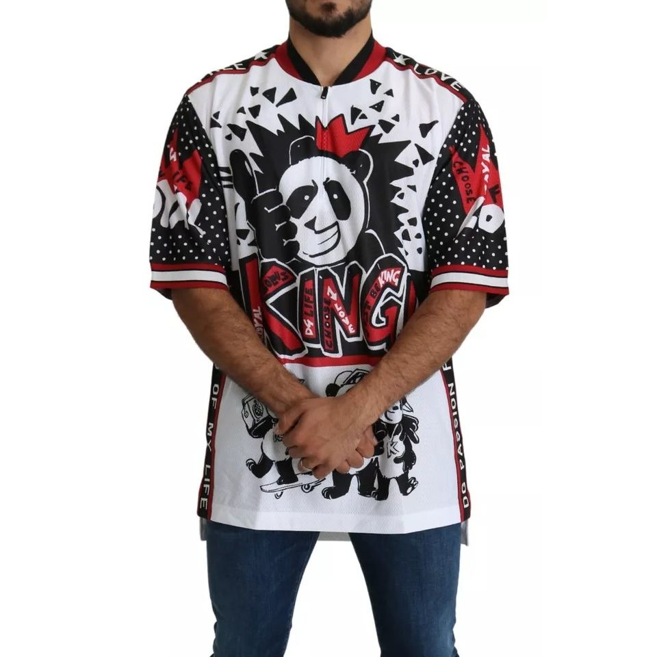 Dolce & Gabbana White King Panda Polyester T-shirt Top
