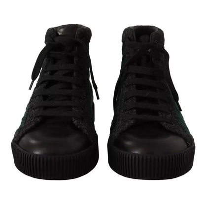 Dolce & Gabbana Green Corduroy High Tops Sneakers Mens Casual Shoes