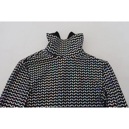 Dolce & Gabbana Black Embellished Nylon Bodycon Mini Dress