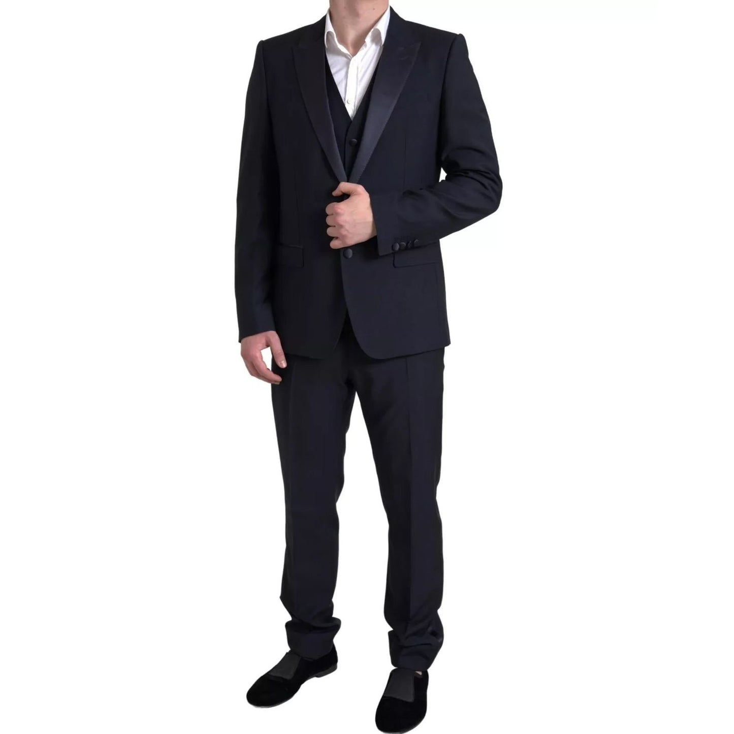 Dolce & Gabbana Black 3 Piece Single Breasted MARTINI Suit