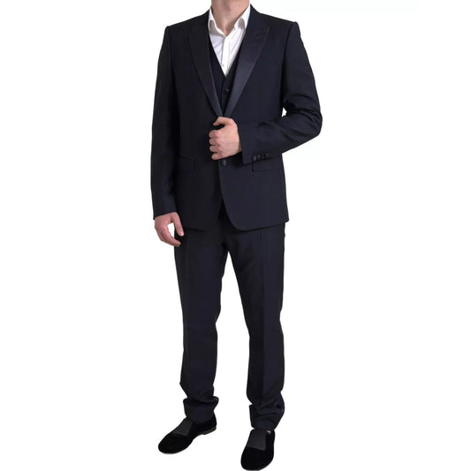 Dolce & Gabbana Black 3 Piece Single Breasted MARTINI Suit