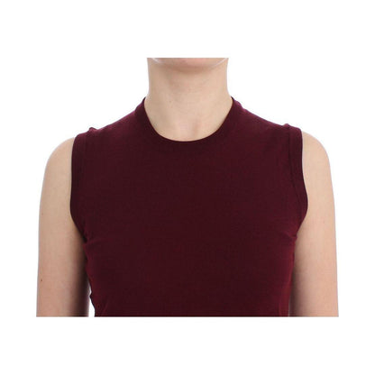 Dolce & Gabbana Red Sleeveless Crewneck Vest Pullover