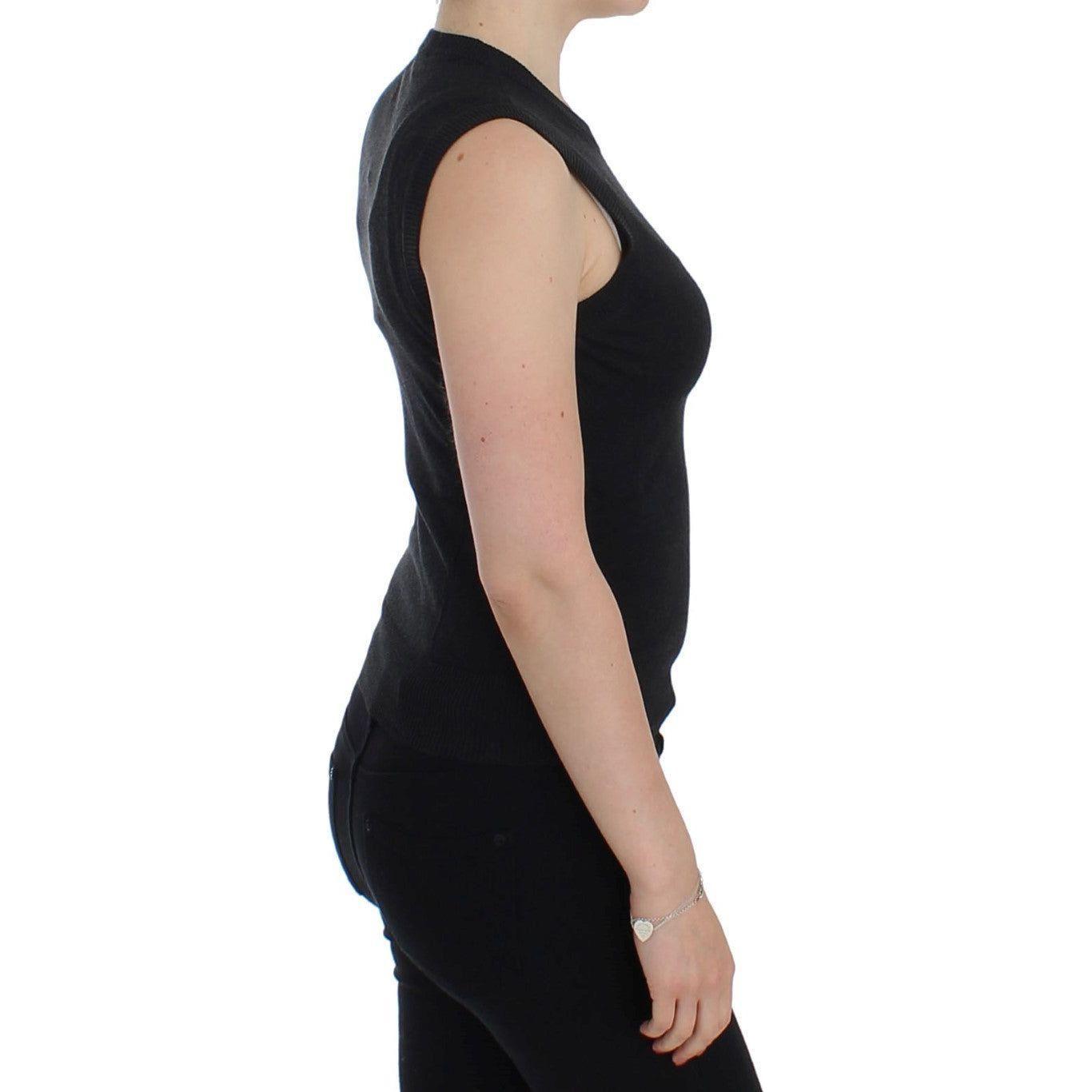 سترة أنيقة بدون أكمام باللون الأسود من دولتشي آند غابانا