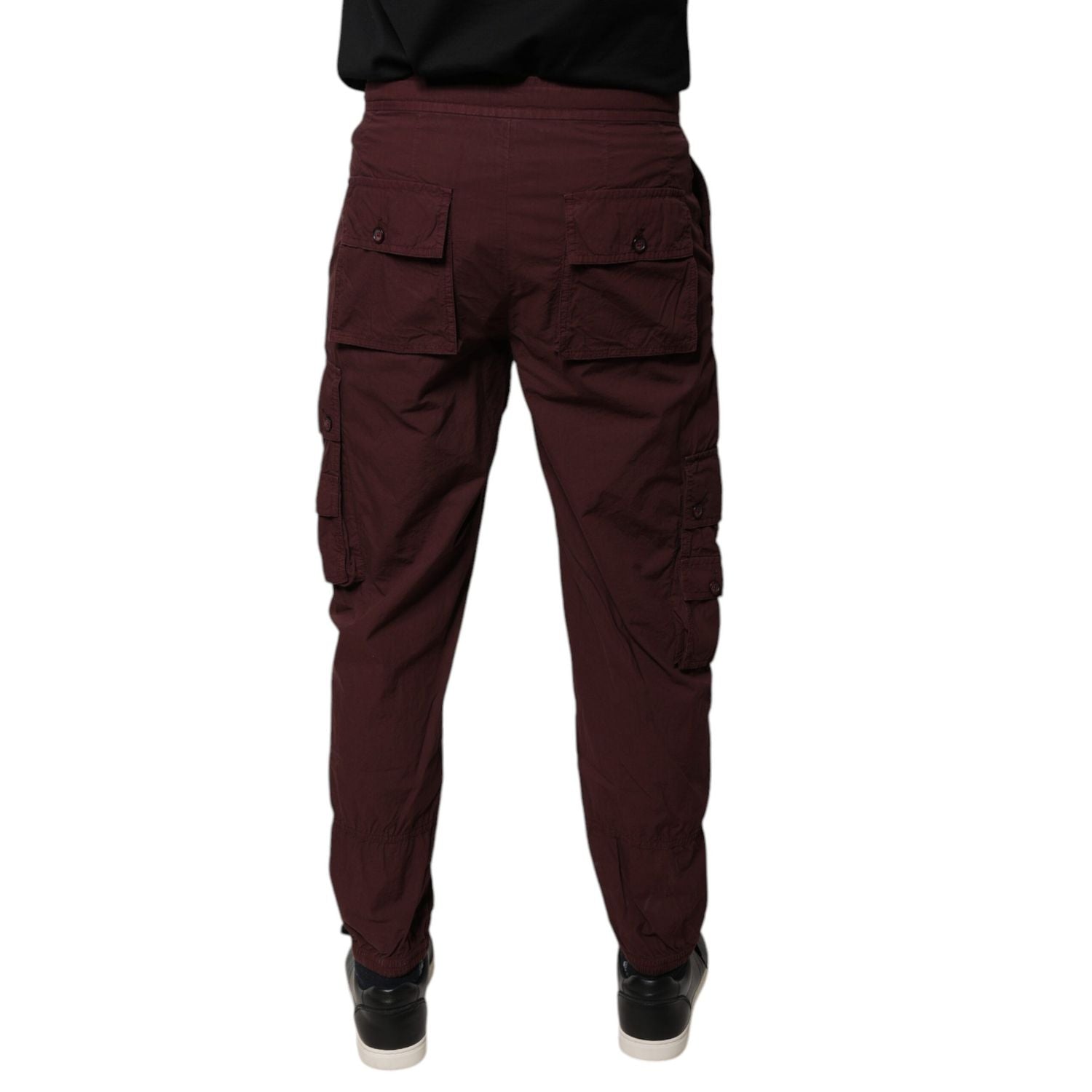 Dolce & Gabbana Bordeaux Cotton Cargo Jogger Sweatpants Pants