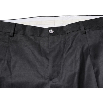 Dolce & Gabbana Black Wool Tapered Formal Dress Pants