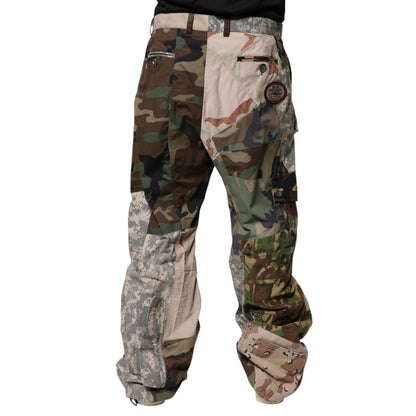 Dolce & Gabbana Multicolor Patchwork Camouflage Cargo Pants