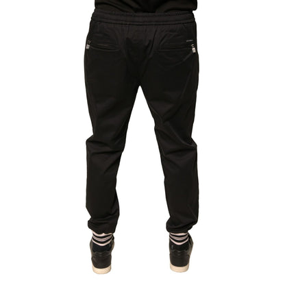 Dolce & Gabbana Black Cotton Stretch Jogger Sweatpants Pants