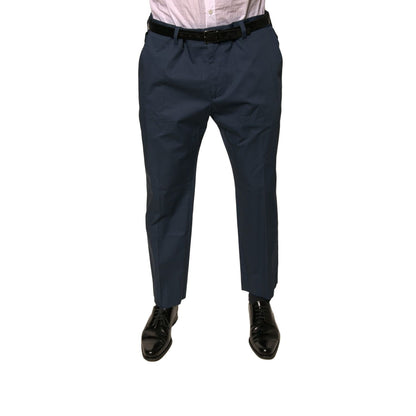 Dolce & Gabbana Blue Cotton Men Skinny Dress Pants