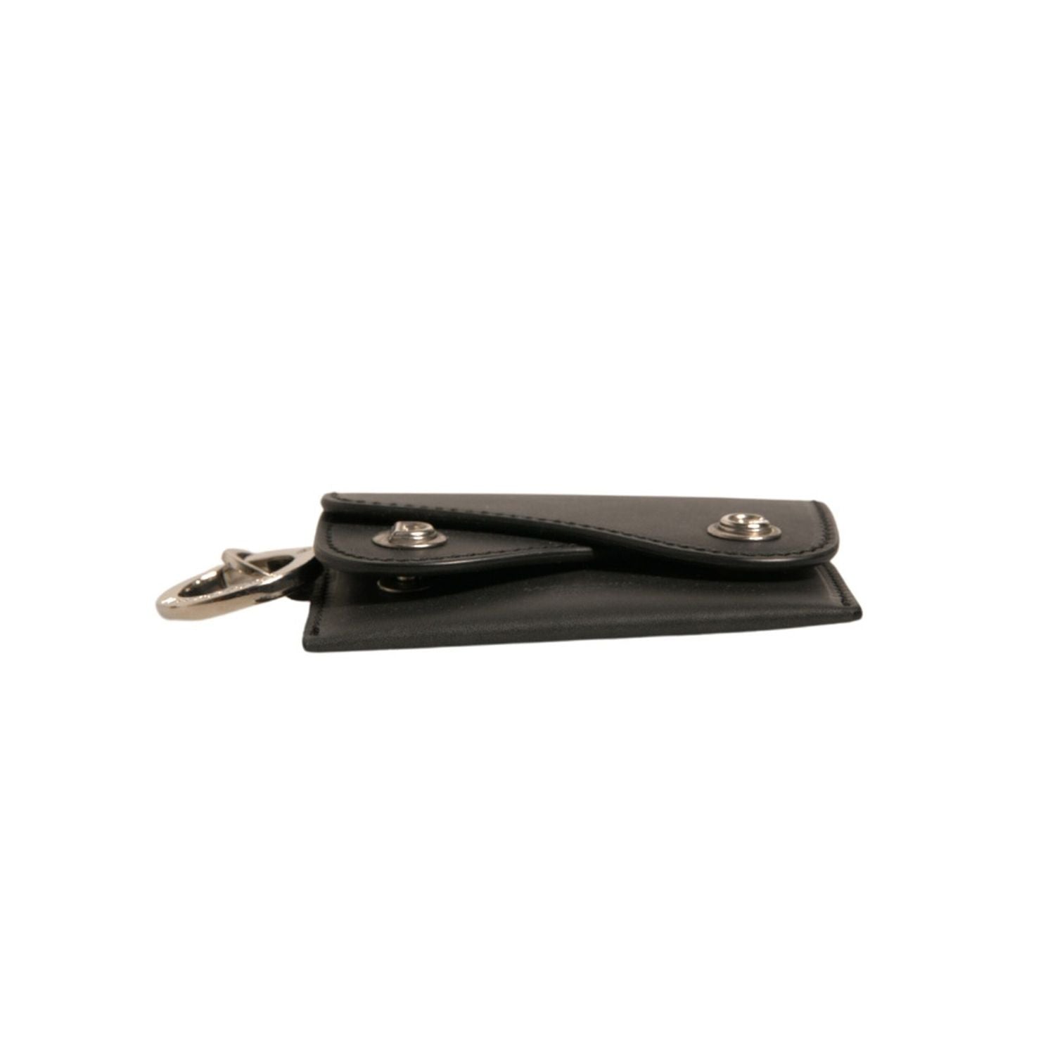 Dolce & Gabbana Black Leather Card Case Keychain Key Holder