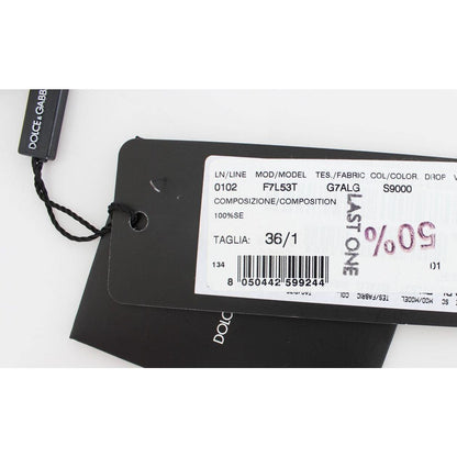 Dolce & Gabbana Black Key Floral Print Silk Blouse Top