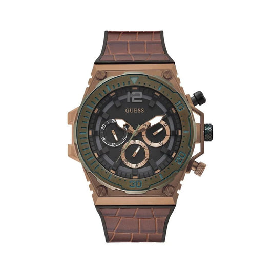 Guess Brown Synthetic Dress Watch