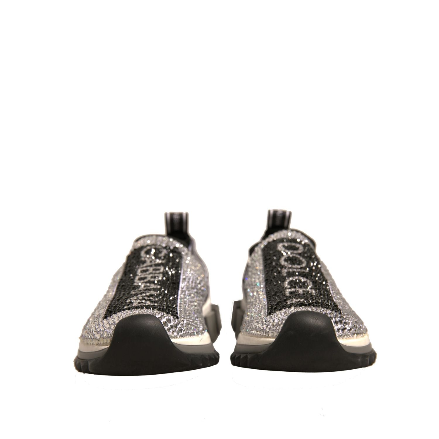 Dolce & Gabbana Silver Rhinestones Sorrento Sneakers Shoes