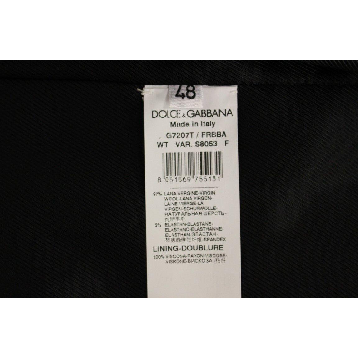 优雅黑色条纹羊毛连衣裙背心