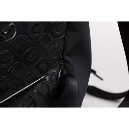 Dolce & Gabbana Black Neoprene Nylon DG Logo School Backpack Bag
